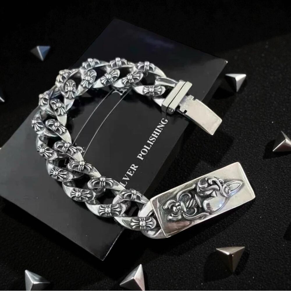 Stainless Steel Vintage Style Cross Unisex Bracelet Chain Link